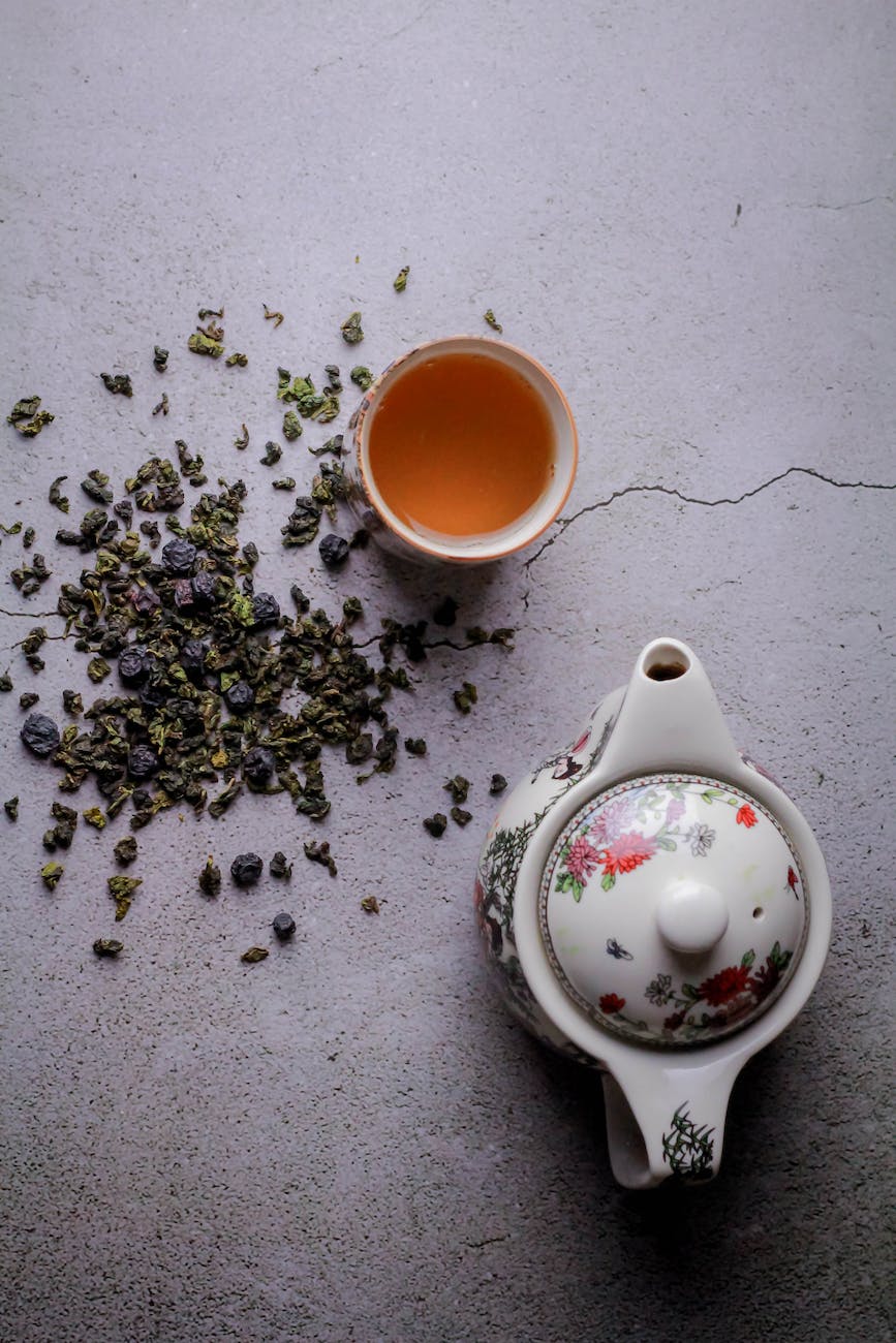 top view of oolong tea