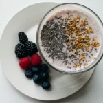 a close up shot of a smoothie bowl